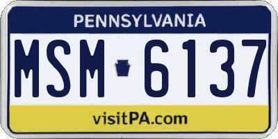 PA license plate MSM6137