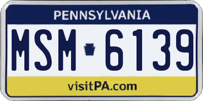 PA license plate MSM6139