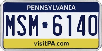 PA license plate MSM6140