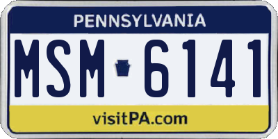 PA license plate MSM6141