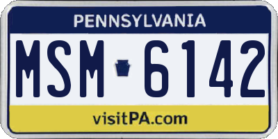 PA license plate MSM6142