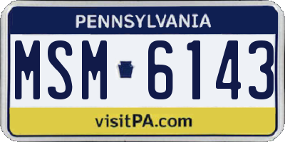 PA license plate MSM6143