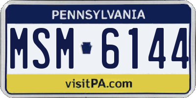 PA license plate MSM6144