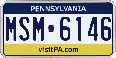 PA license plate MSM6146