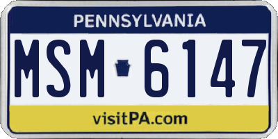 PA license plate MSM6147