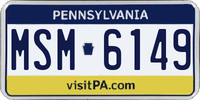 PA license plate MSM6149