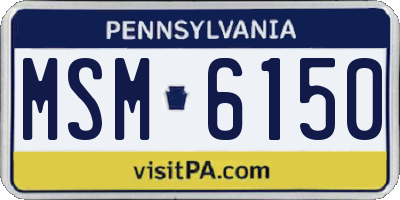 PA license plate MSM6150