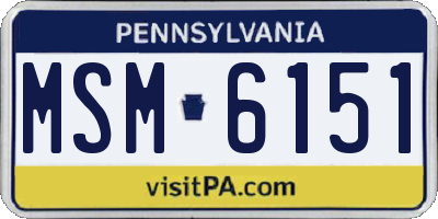 PA license plate MSM6151