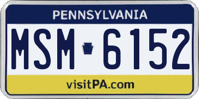 PA license plate MSM6152