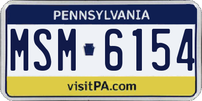 PA license plate MSM6154
