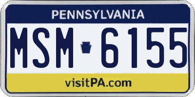 PA license plate MSM6155