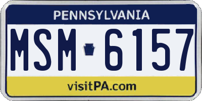 PA license plate MSM6157