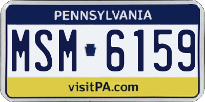 PA license plate MSM6159