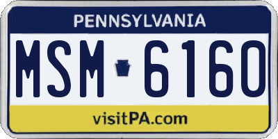 PA license plate MSM6160