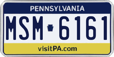 PA license plate MSM6161