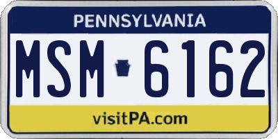 PA license plate MSM6162