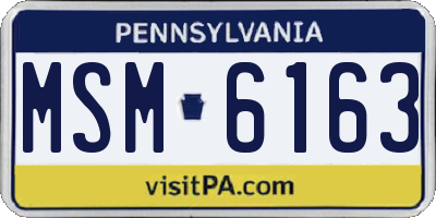 PA license plate MSM6163
