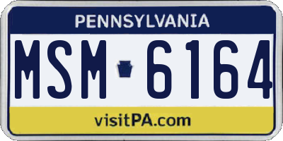 PA license plate MSM6164