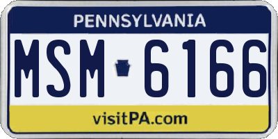 PA license plate MSM6166