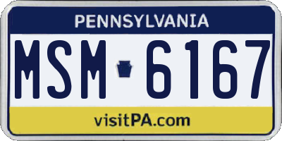 PA license plate MSM6167