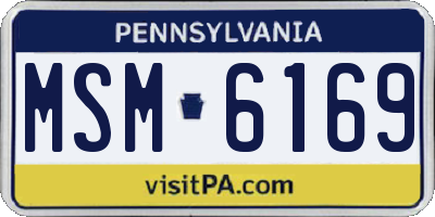 PA license plate MSM6169