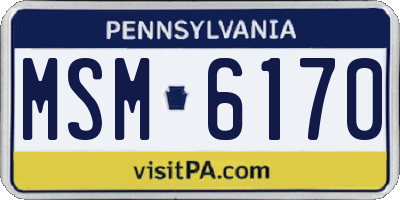 PA license plate MSM6170