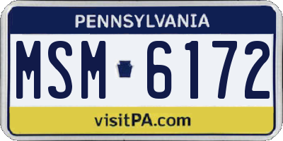 PA license plate MSM6172