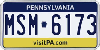 PA license plate MSM6173