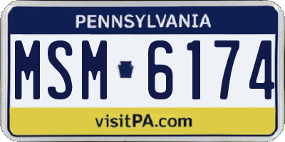 PA license plate MSM6174