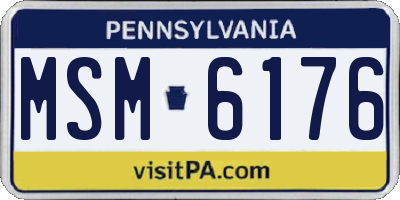 PA license plate MSM6176