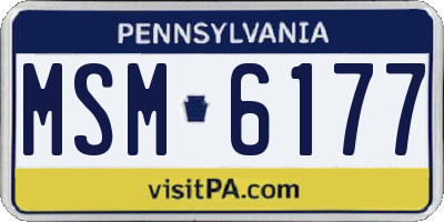 PA license plate MSM6177