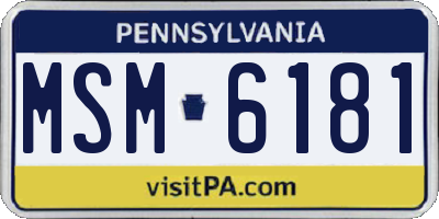 PA license plate MSM6181