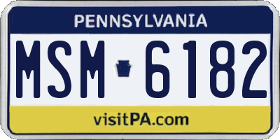 PA license plate MSM6182