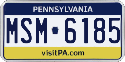 PA license plate MSM6185