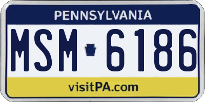 PA license plate MSM6186