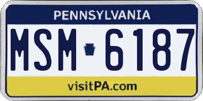 PA license plate MSM6187