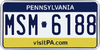 PA license plate MSM6188