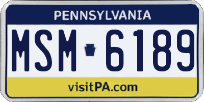 PA license plate MSM6189