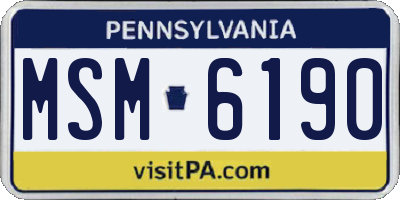 PA license plate MSM6190