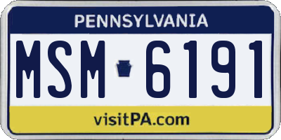 PA license plate MSM6191