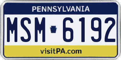 PA license plate MSM6192
