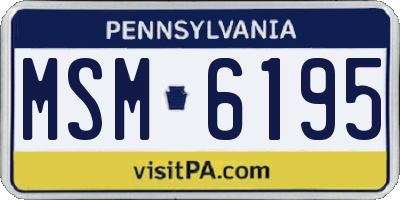 PA license plate MSM6195
