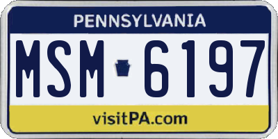 PA license plate MSM6197