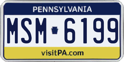 PA license plate MSM6199