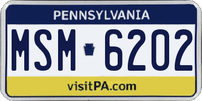 PA license plate MSM6202