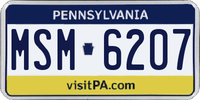 PA license plate MSM6207