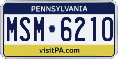 PA license plate MSM6210