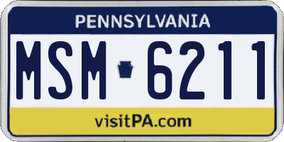 PA license plate MSM6211
