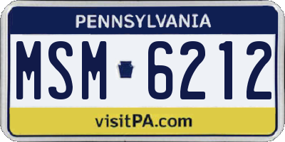 PA license plate MSM6212