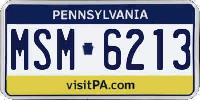 PA license plate MSM6213